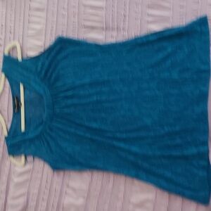 Mercer & Madison Turquoise Blue Lace Sleeveless Top Sz M